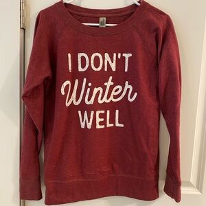 Ladies red I don’t winter well sweater